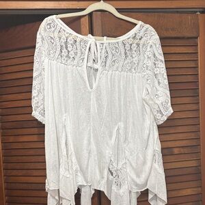 POL White Lace Blouse